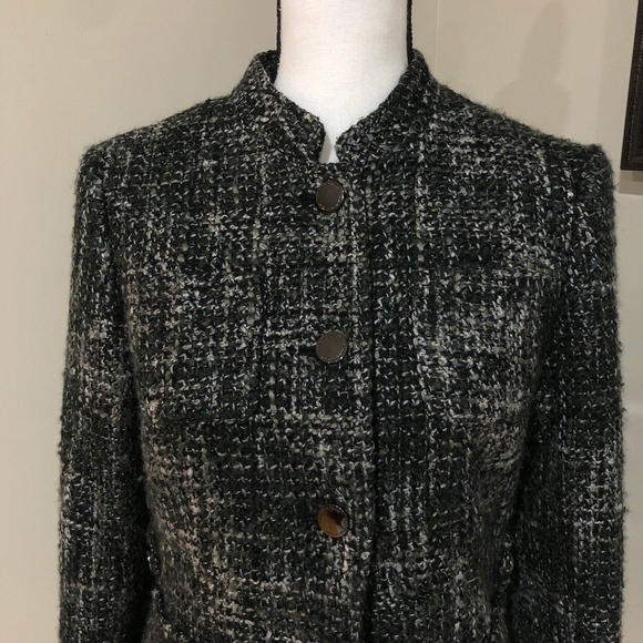 *ADRIENNE VITTADINI* Gray Tweed Wool Blend Jacket - Picture 2 of 7
